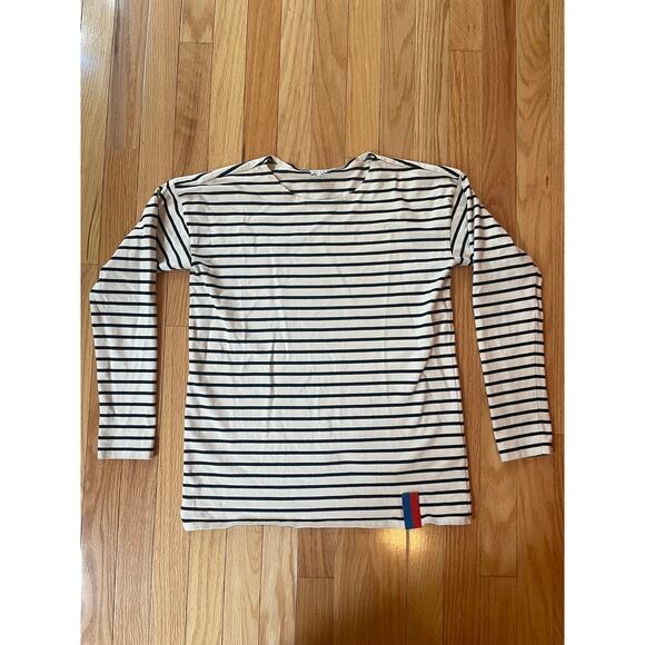 KULE Striped Shirt, XS, Cream and Navy - Picture 1 of 4